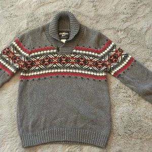 Boys OshKosh B’gosh  gray/red/white pullover collared sweater boys Size 10